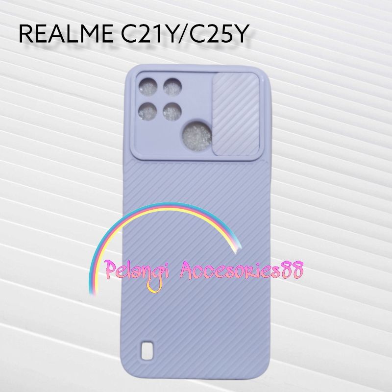 CASE REALME C21Y / C25Y CASE SOFTCASE SLEDING WARNA WARNI