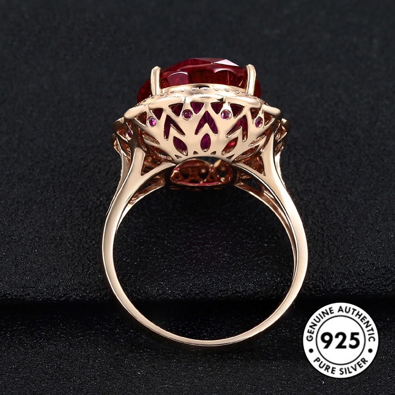 Cincin Sterling Silver 925 Dengan Batu Permata Warna-Warni Mewah Untuk Wanita