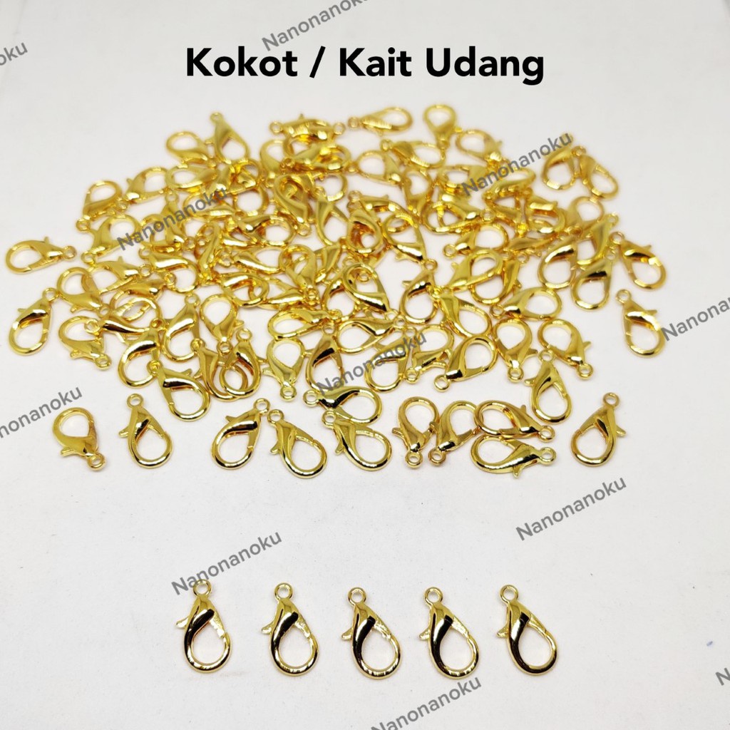 [100 PCS] Kokot Udang / Kait Kalung Emas Gold (12, 14, 16, 18, 20, 22 mm)