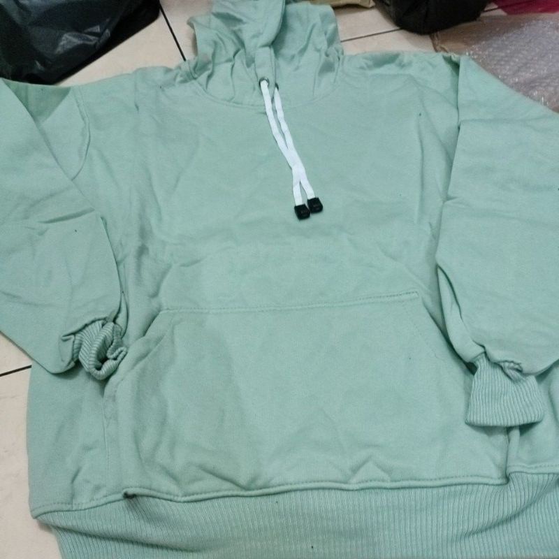 SWEATER HOODIE POLOS CEWEK COWOK FIT XL-Mint