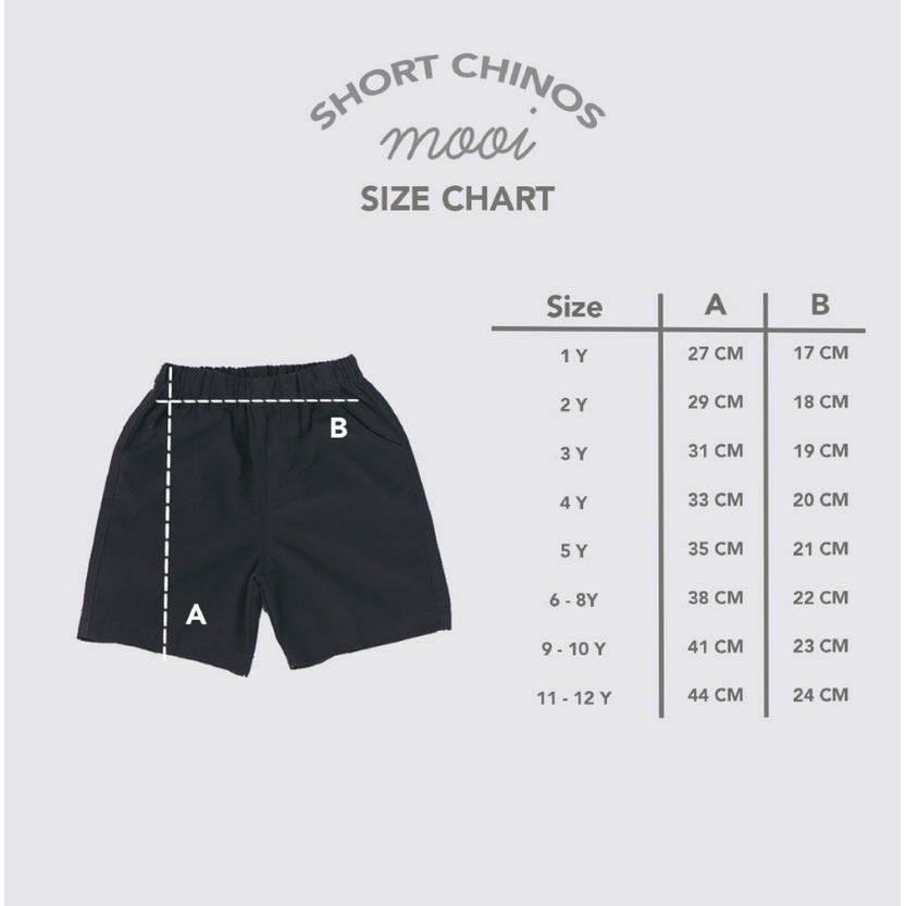 Mooi Chinos 1-12 Tahun Celana Pendek Chinos Anak Short Chino Anak CBKS