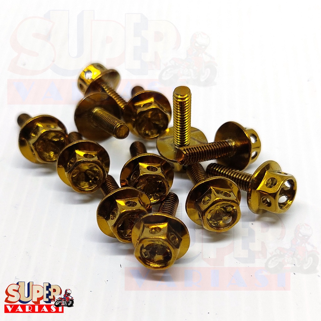 Baut probolt master rem flower gold probolt cover master rem 2 pcs asli baut baja