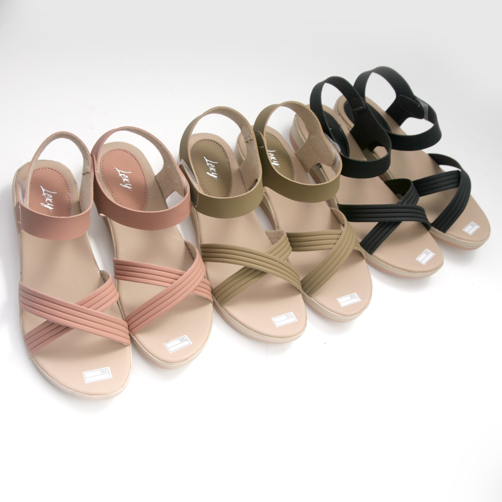 Lexy EUDORA Sandal Wanita Tali L Velcro Silang Line 06