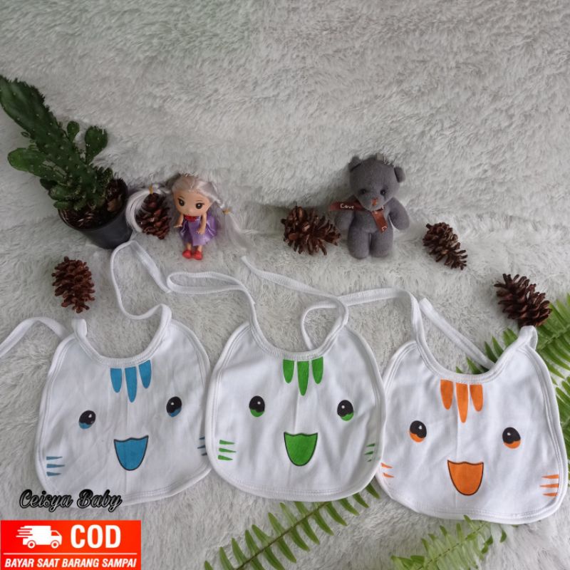 3pcs Slaber Celemek Otto Bayi untuk Makan Bayi