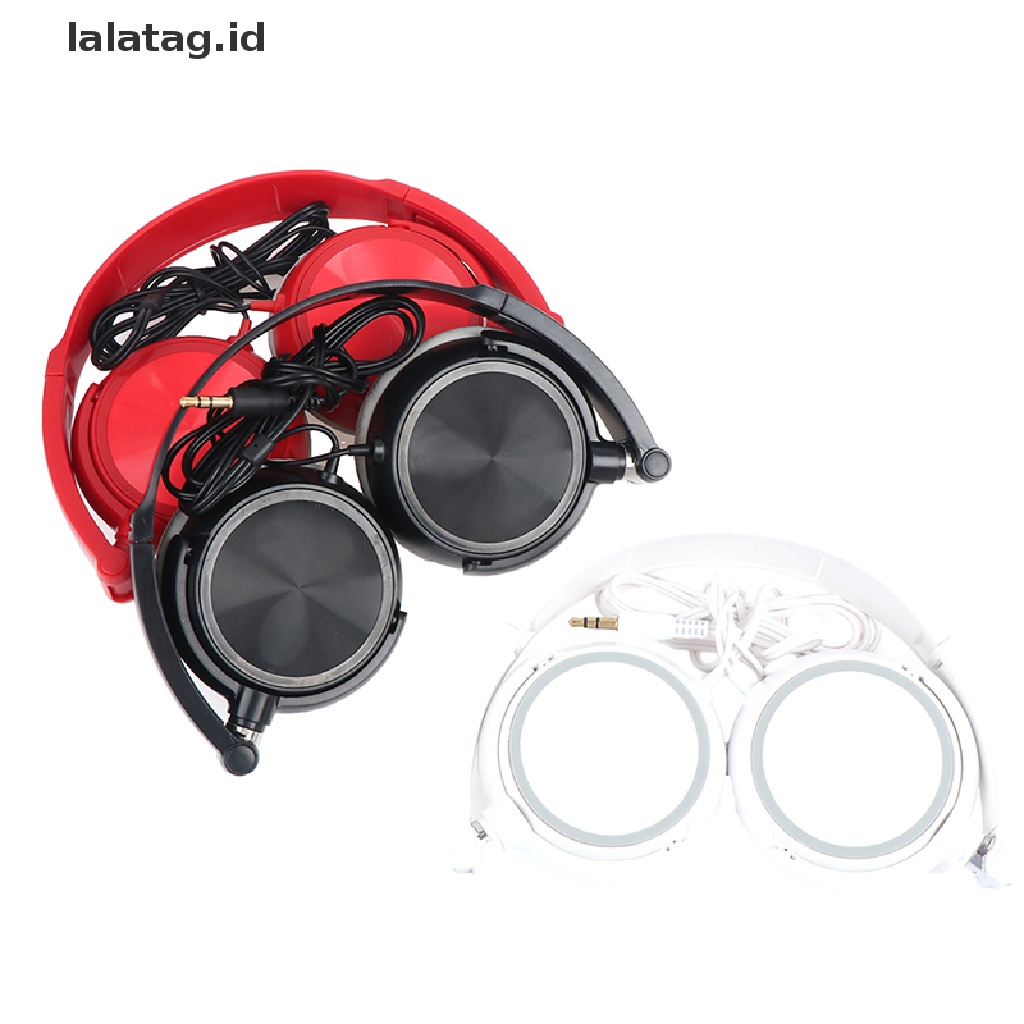 (lalatag) 1pc Headphone Kabel Lipat Deep Bass On-Ear Tanpa Mic