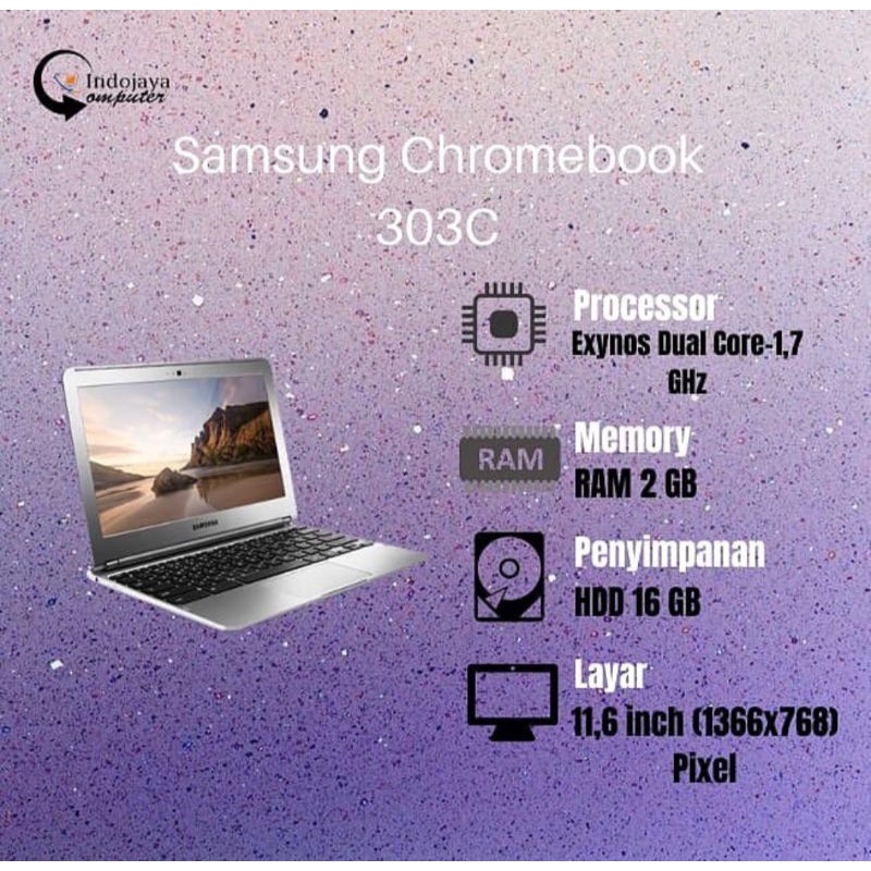 Samsung Chromebook 303C RAM 2 GB HDD 16 GB Original Bergaransi