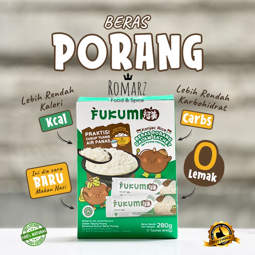 

BERAS PORANG 100% ORIGINAL BOX 280gr | BERAS SHIRATAKI 280gr (Isi 7)