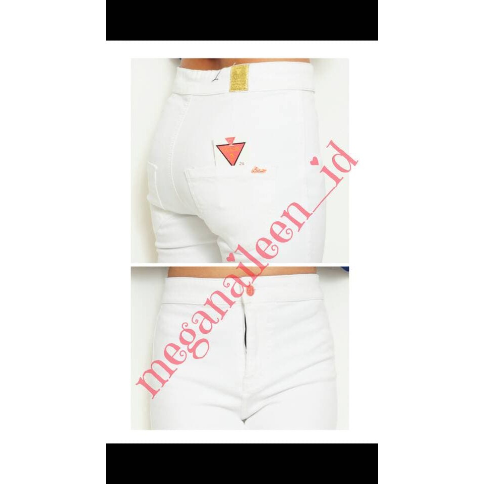 Dijual Jeans Wanita Putih   Celana Jeans Highwaist   Putih  28 Murah