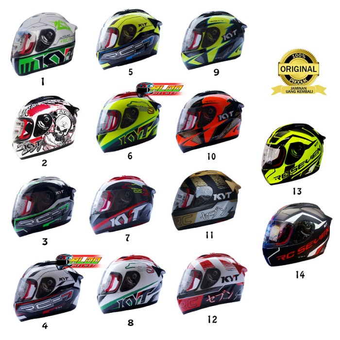 KYT RC 7 MOTIF ORIGINAL HELM FULL FACE CEWEK COWOK TERBARU / JUAL INK