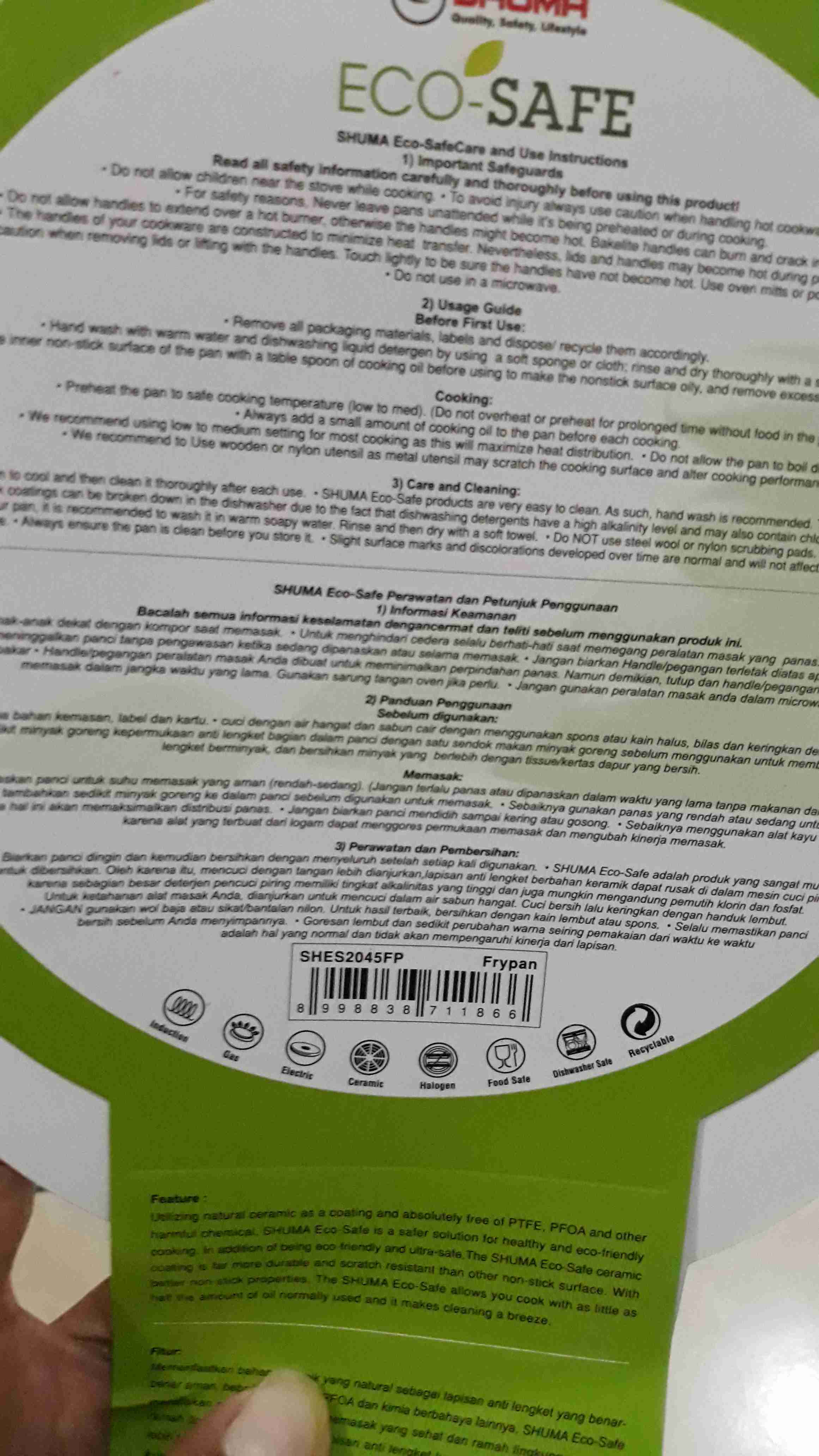 Panci Ceramic Shuma Eco Fry Pan 20cm 00232.00039