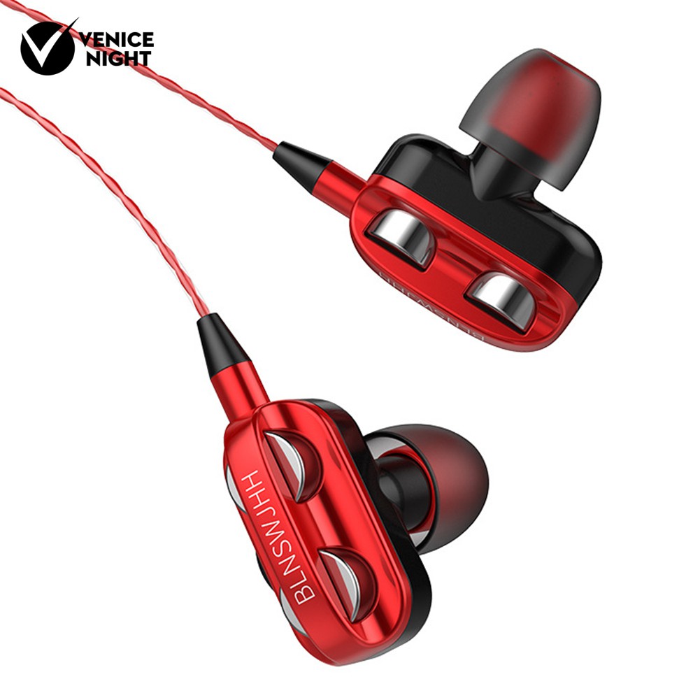 Earphone In-Ear Stereo Heavy Bass Dengan Kabel Dan Mic Untuk Olahraga