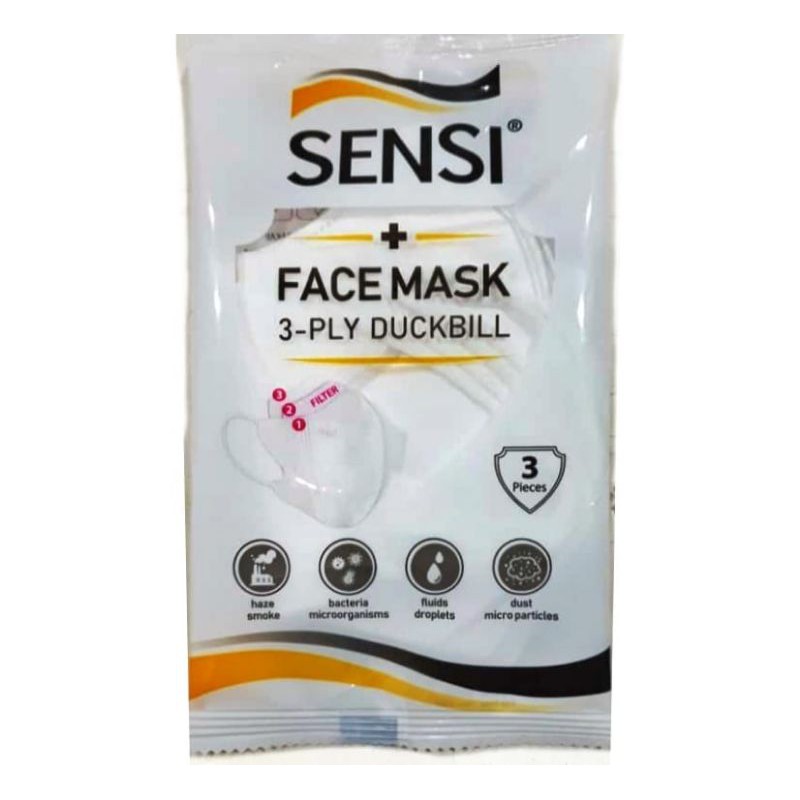 SENSI Convex Mask 4 PLY Earloop isi 2 pcs Masker Duckbill isi 3