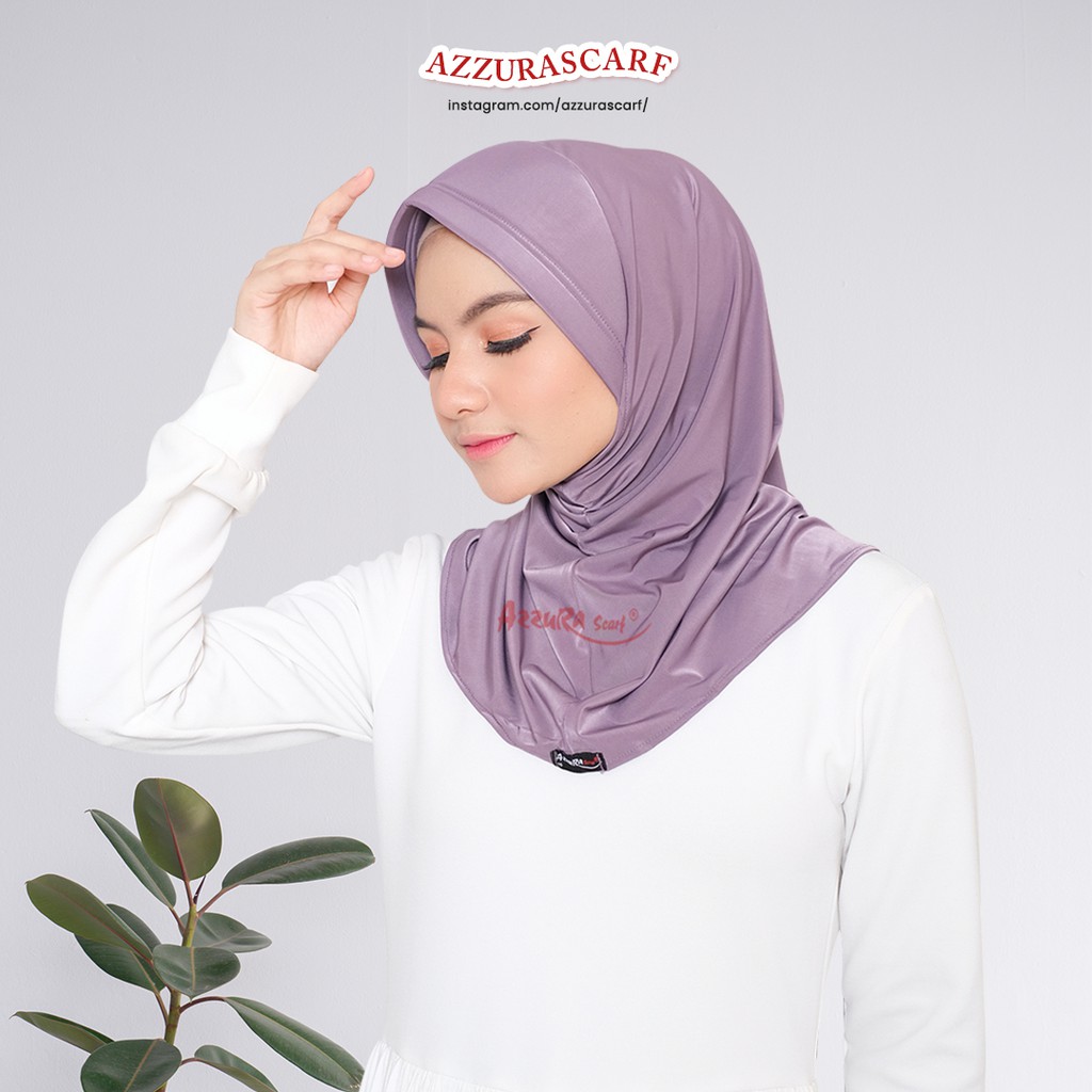LIMITED Hijab Sport Garis Dua Azzura Scarf ORIGINAL Bergo Sport Hijab Olahraga Instan