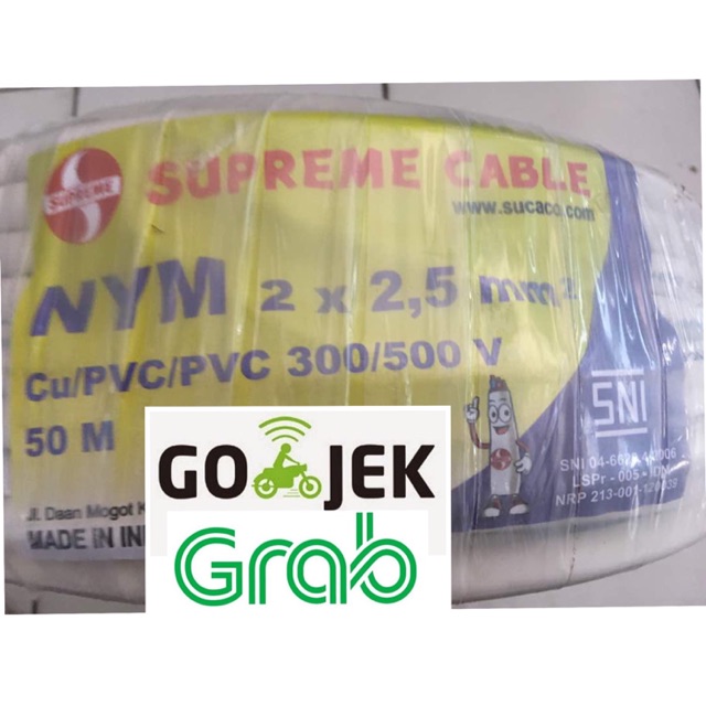 Kabel supreme 2x2,5 nym / kabel supreme 2 x 2,5 nym / kabel instalasi / kabel kawat / kabel tunggal