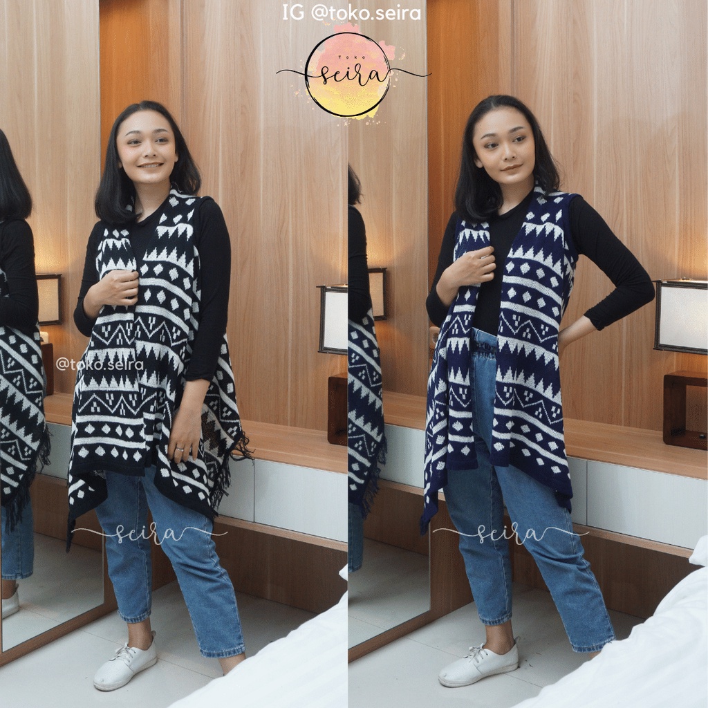 [BISA COD] Outer Rajut Wanita Maroko Tribal