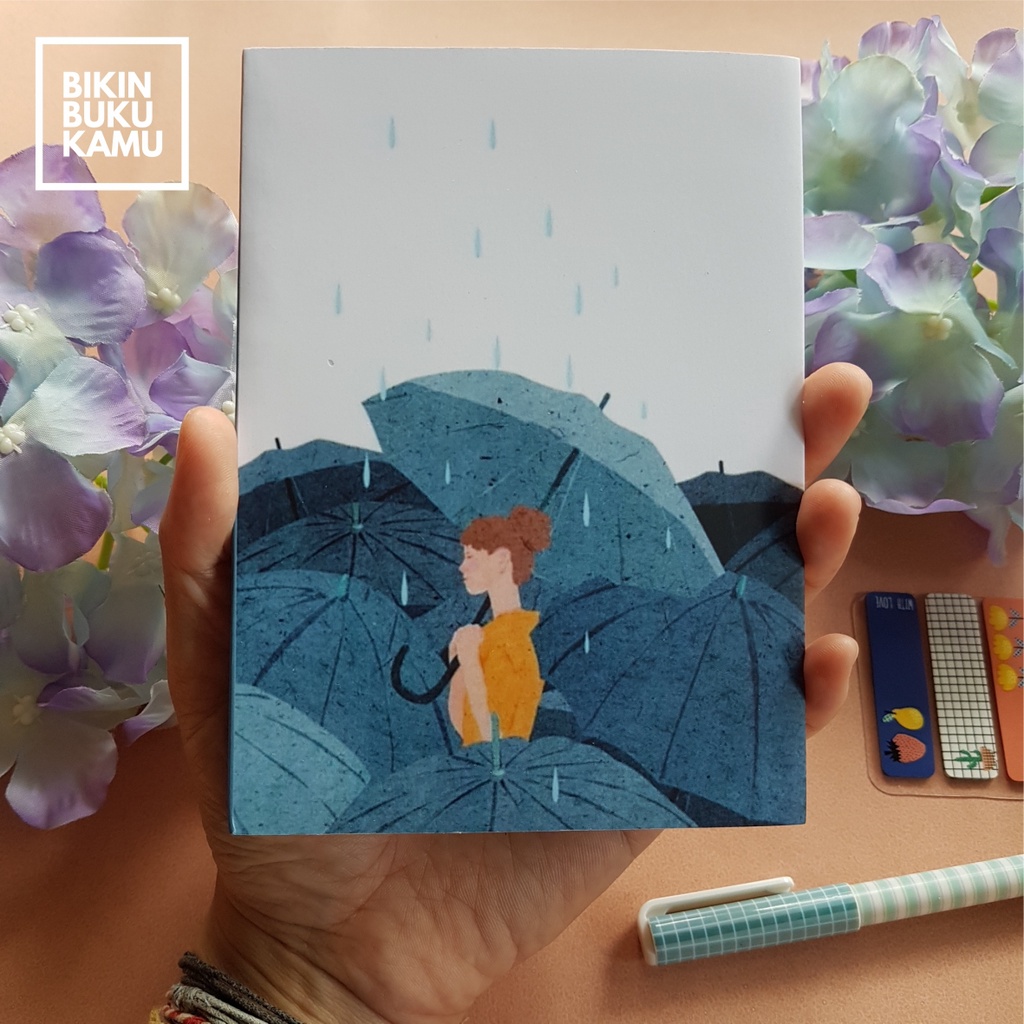 

[57gsm] A6 Notes Notebook Mini Saku Pocket Book Bookpaper Softcover Polos - Girl Rain