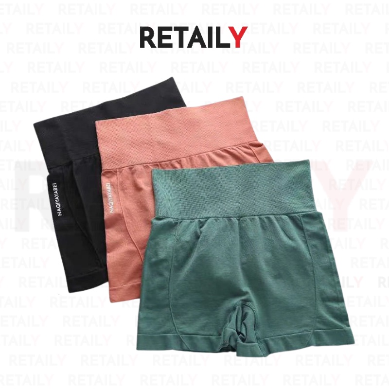 Retaily W220 Celana Pendek Olahraga Gym Yoga Celana Sport High Waist