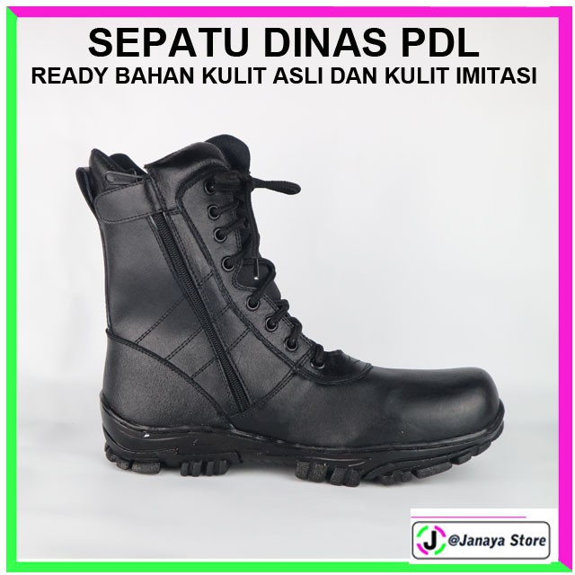 BISA COD SEPATU PDL TNI RESLETING SECURITY SATPAM KULIT ASLI MODEL JATAH