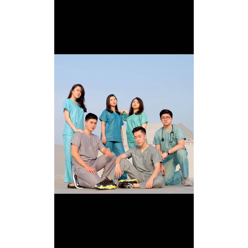 BIG SIZE UKURAN JUMBO BAJU OKA [lengan pendek]  BAJU JAGA BAJU KERJA SCRUB ASDANASN SCRUBS