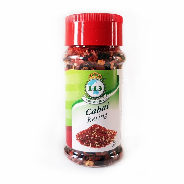 

Cabai Kering bubuk cap 113 satu satu tiga 40 gr