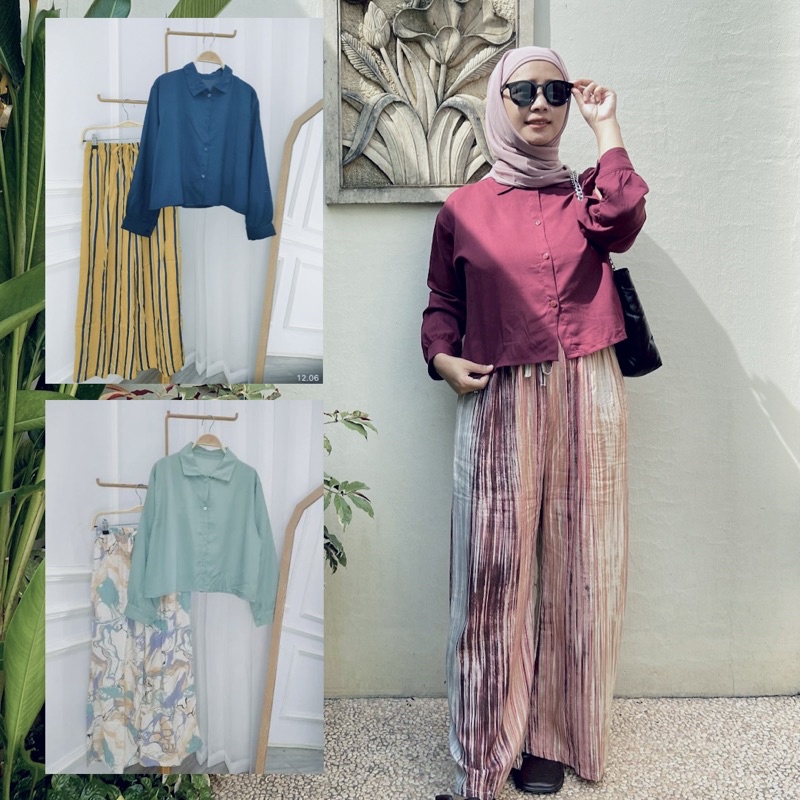 SET FREYA KOMBI / ONE SET RAYON / SET CROP CELANA KULOT