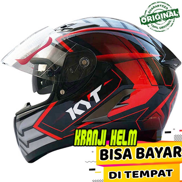 Helm / Helm fullface / Helm kyt falcon 2 armour black red fluo terlaris