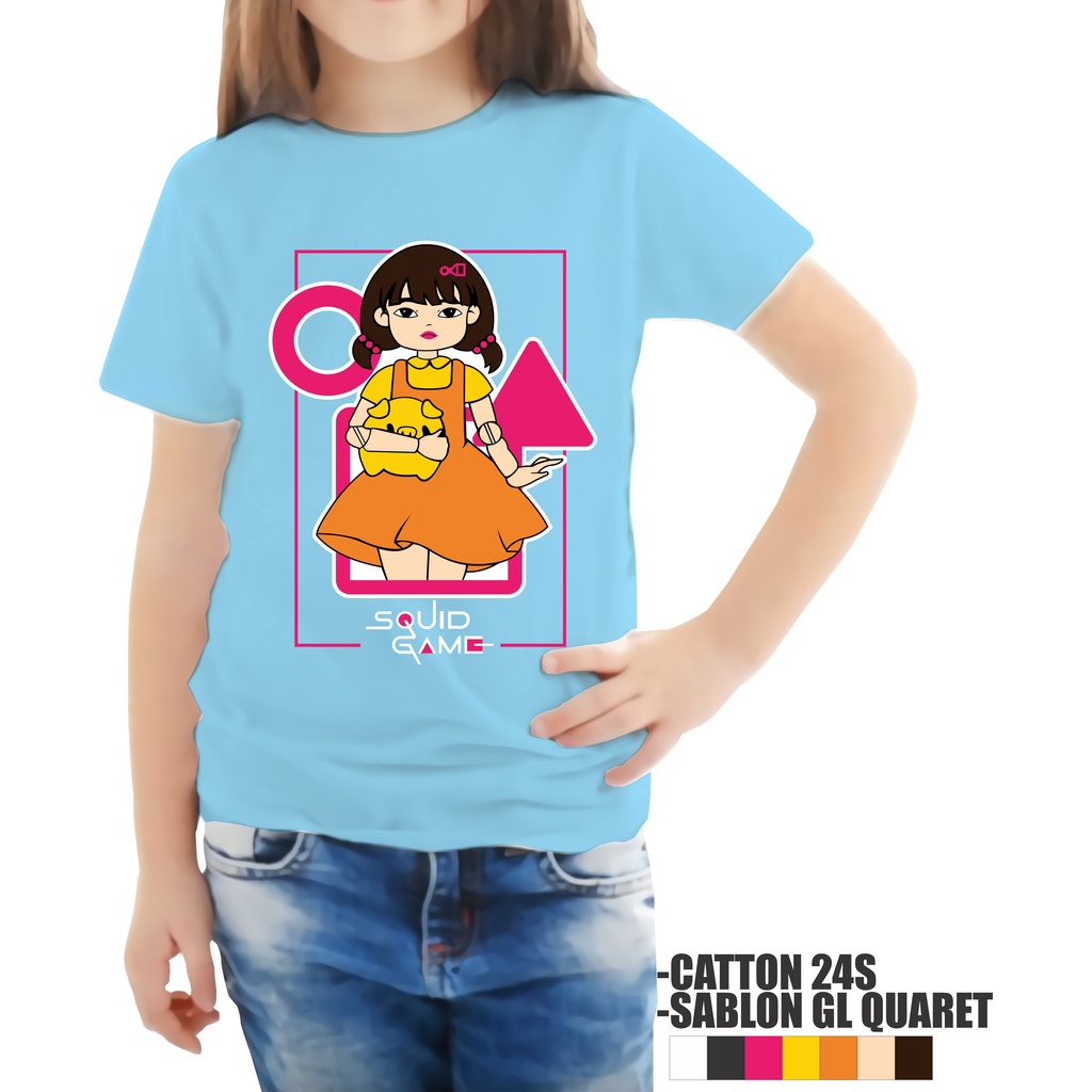 BAJU KAOS ANAK LAKI-LAKI PEREMPUAN SQUID GAME 1-8 TAHUN SQUID GAME