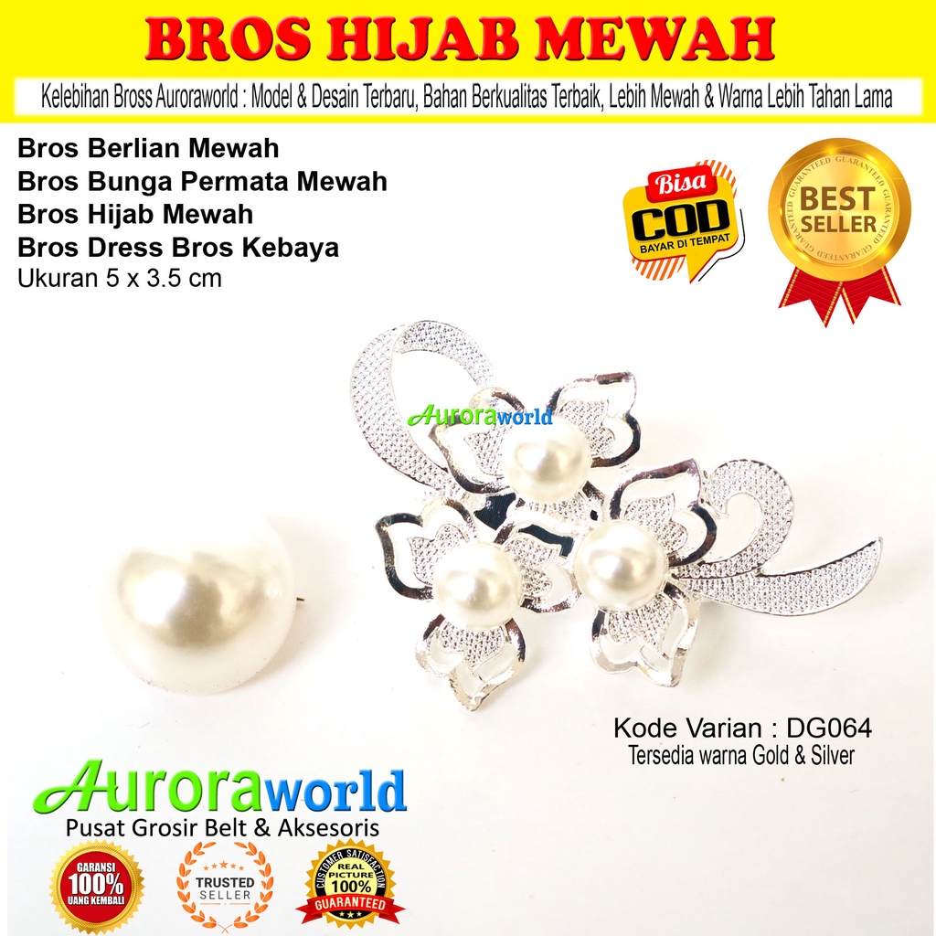 Auroraworld Bros Mutiara Bros Hijab Jilbab Mewah Kualitas Super bisa COD