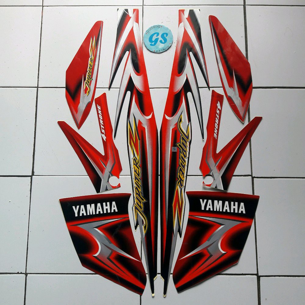 Variasi striping motor jupiter z cw 2006 hitam-merah