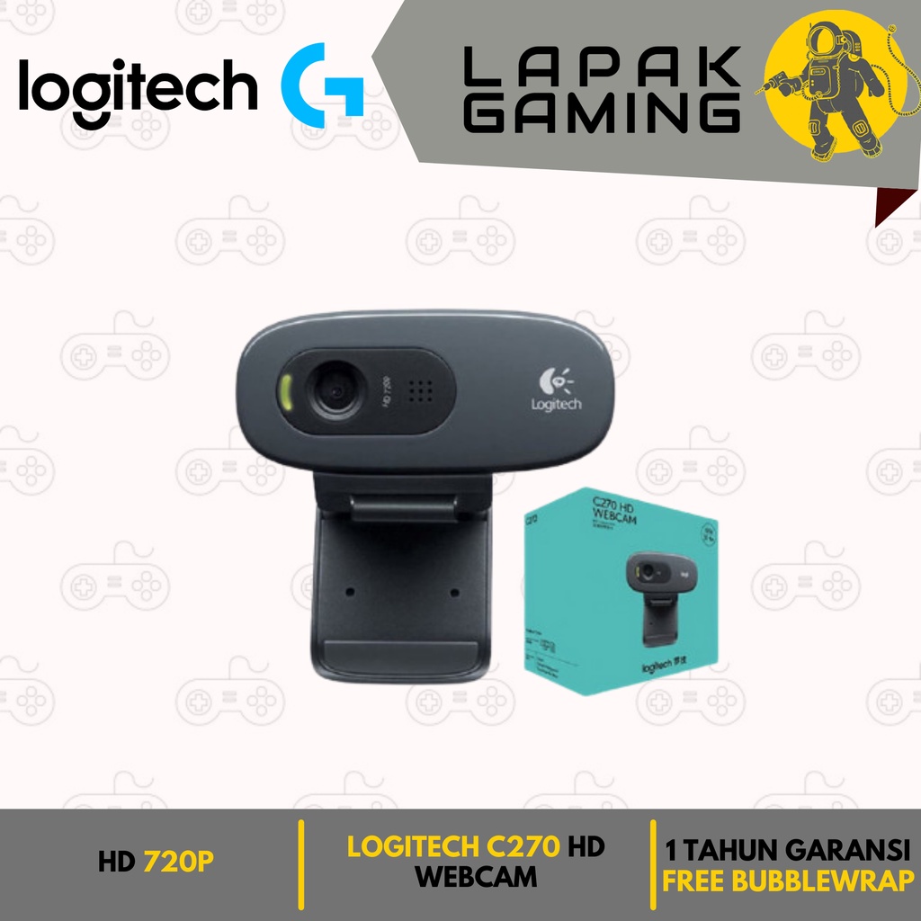 LOGITECH C270 WEBCAM HD 720P 100% ORIGINAL GARANSI RESMI 1 TAHUN