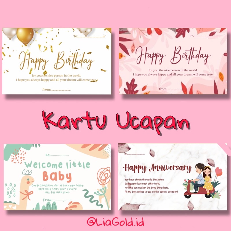 KARTU UCAPAN Ulang Tahun, New born dll