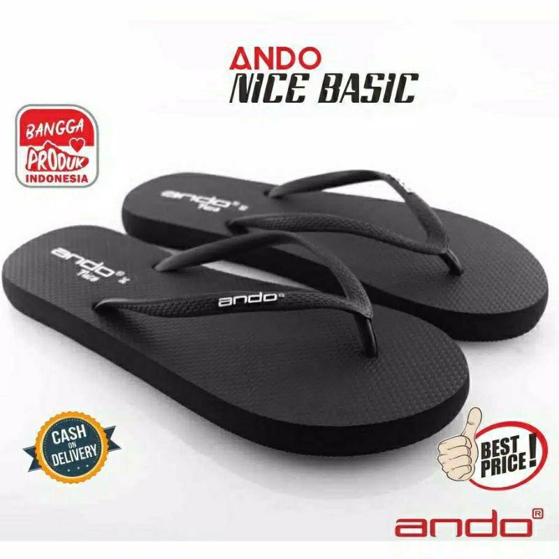 Ando Nice 10 Warna + New Colour Sandal Jepit Wanita Premium Sendal Cewek Perempuan Ando Original