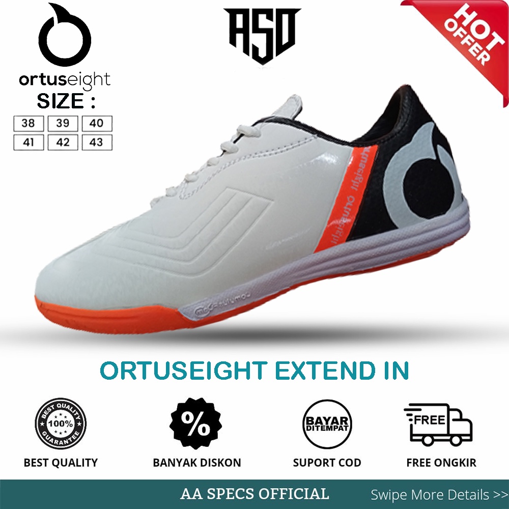 Sepatu Putsal Futsal Ortuseight Ortus Extend In Jogosala Ori Original 100% Murah White Size 38 43