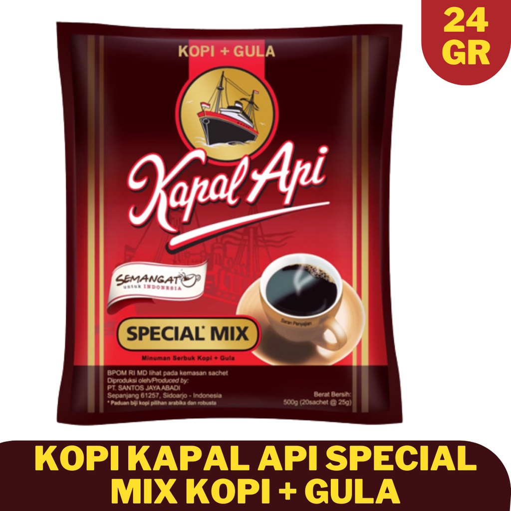 

Kopi kapal Api Spesial Mix 2 in 1 per renceng 10x24grm Termurah