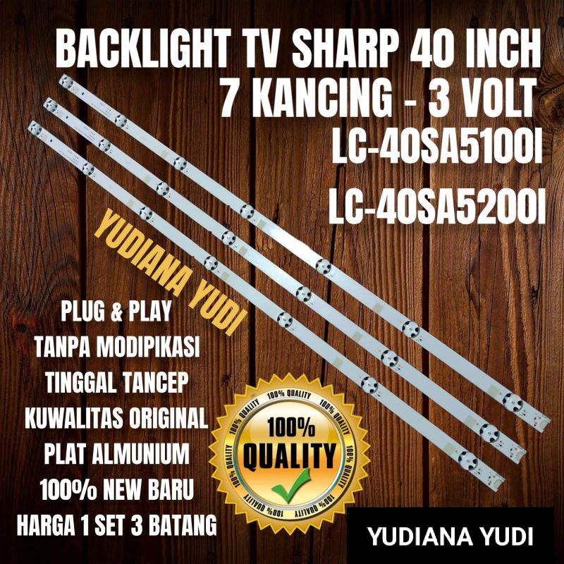 BACKLIGHT LED TV SHARP 40 INCH 7KANCING-3VOLT LC40SA5100I LC40SA5200I