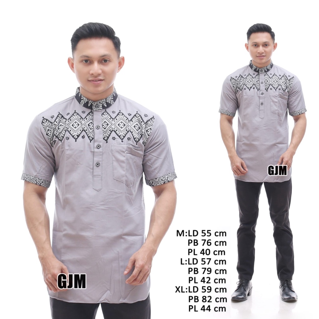 Baju Koko Batik Terbaru Baju Koko Muslim Pria Lengan Pendek Koko Kurta Bordir Batik Halus Bahan Katun