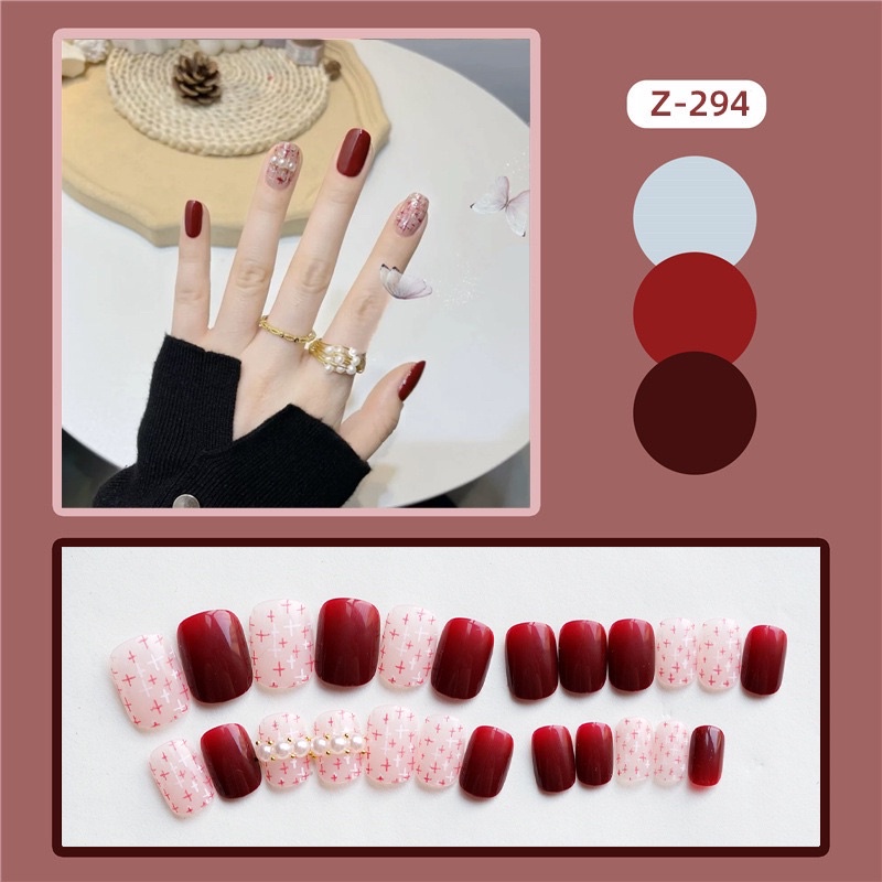 Kuku Palsu 【A17，lem sticker 】Nikah Wedding False Nailart Pengantin Tangan