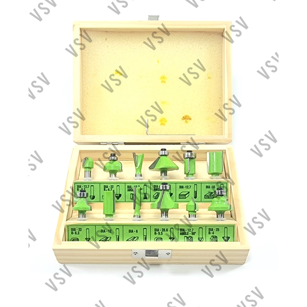 RYU Mata Profil 1/4&quot;set Router Bits set 12pcs Mata Trimmer Router