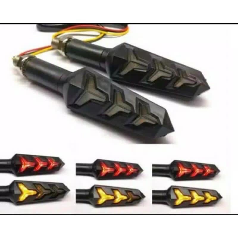 Sen Running Lampu Sein LED Running Model Panah Universal Semua Motor