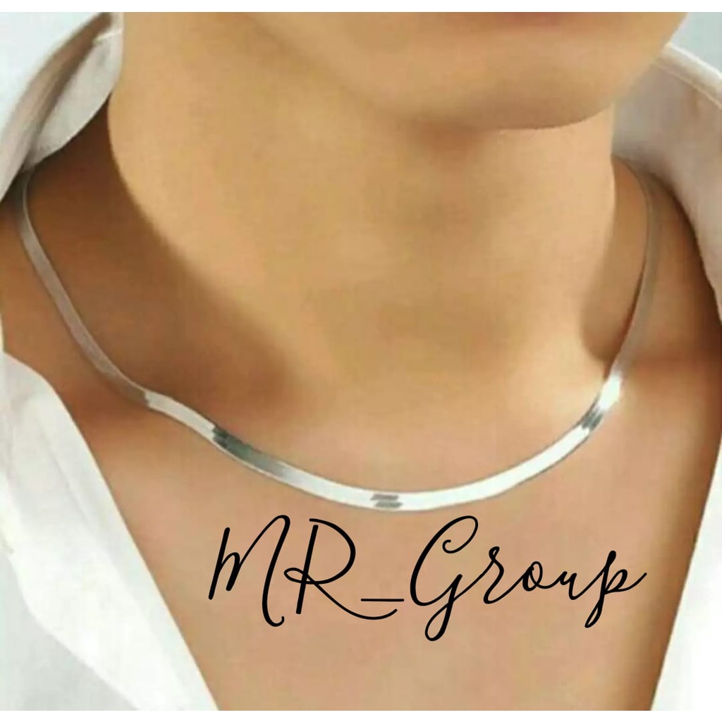 New Kalung titanium Pria Wanita gold gepeng (45/50/60Cm) Anti Karat Selamanya