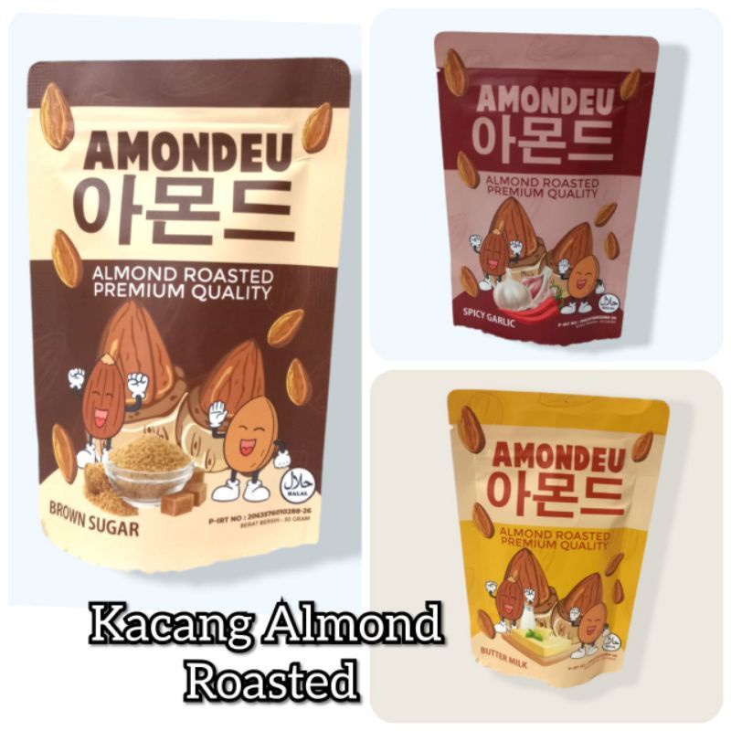 

Yummy's Amondeu Almond Roasted Premium Quality 30gr / Almond Panggang Cemilan Sehat Busui dan Bumil