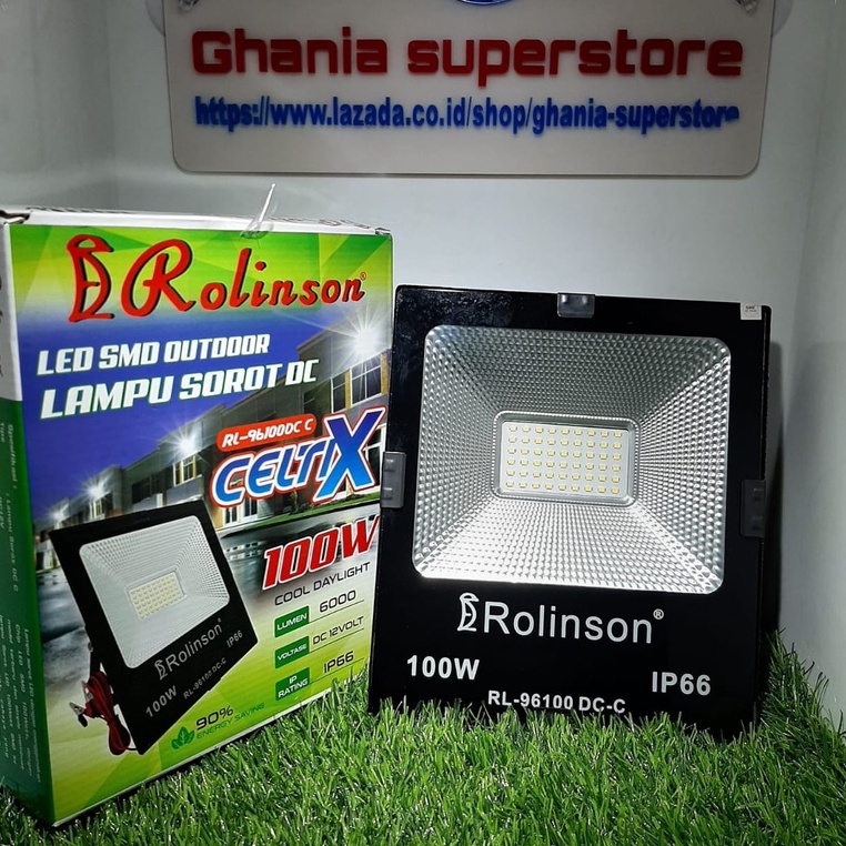 Lampu Sorot Aki 100 Watt DC Rolinson CELTIX RL-96100DCC Lampu Tembak 100W Aki Sorot Led Floodlight 1