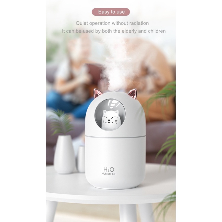 Taffware Humidifier Diffuser Pet Ultrasonic RGB Aroma Essential Oil - (HUMI M106) - 300ml