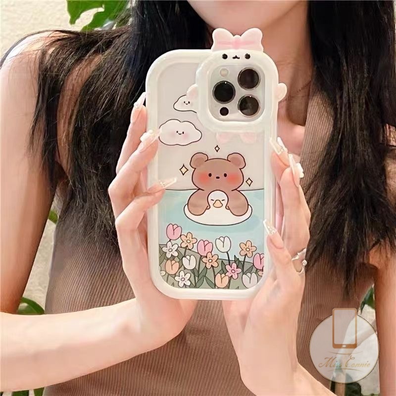 Soft Case Desain Monster Beruang Untuk OPPO A17 A16 A15 A57 A77s A16K A17K Reno 7Z 6 5F 5 4F A7 A12 A55 A96 A95 A76 A74 A9 A54 A5s A53 A5N Case Pelindung Earphone Bluetooth Airpod