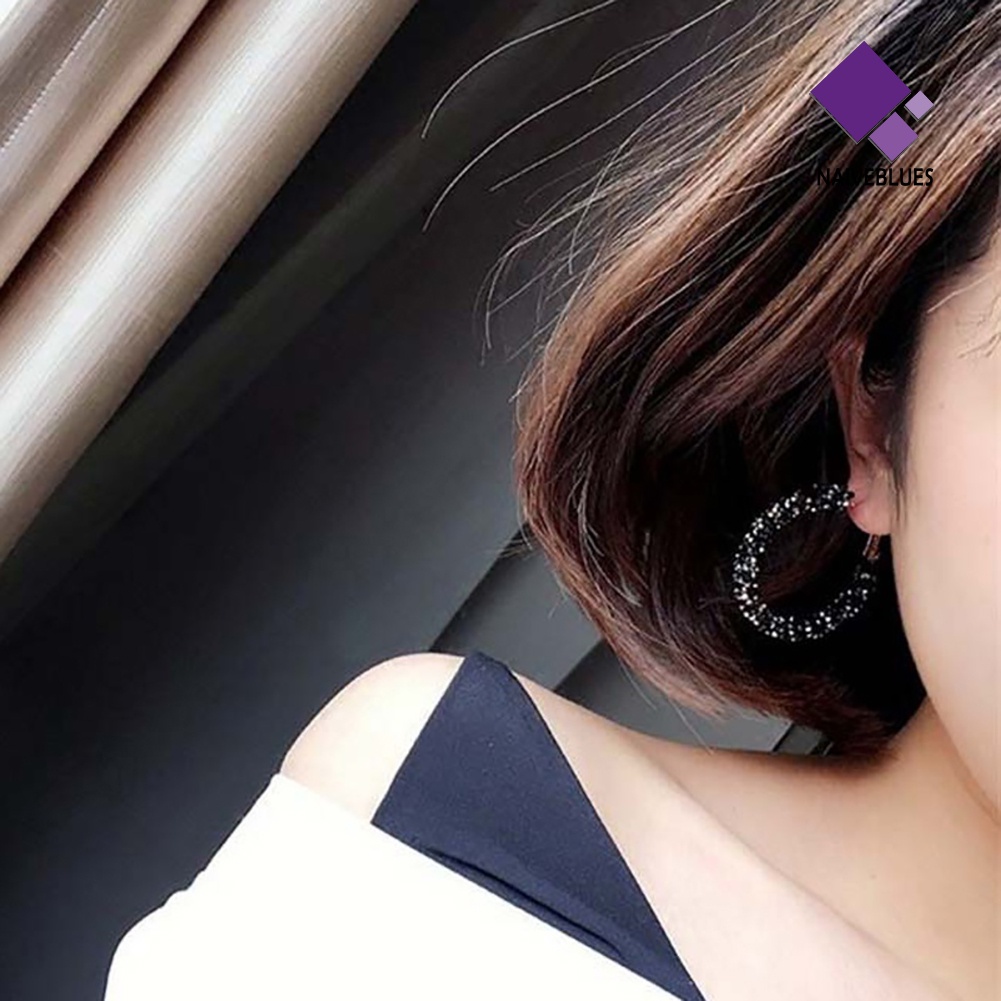 Anting Hoop Bentuk Bulat Gaya Elegan Untuk Wanita