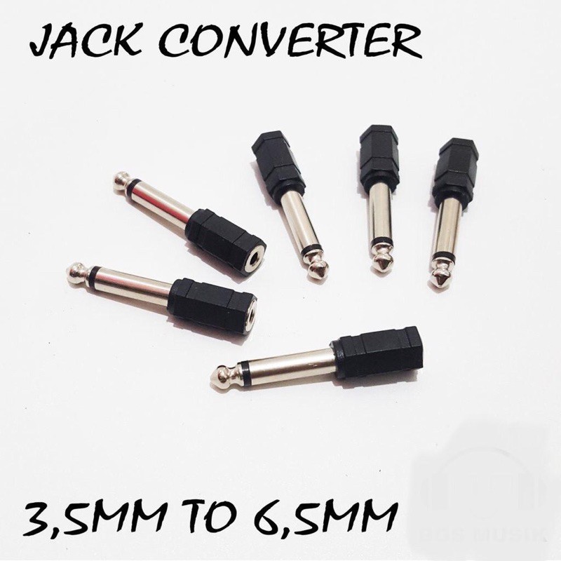 CONVERTER AUDIO 3.5MM AUX TO 6.5MM MONO PVC- JACK COVER KECIL KE BESAR