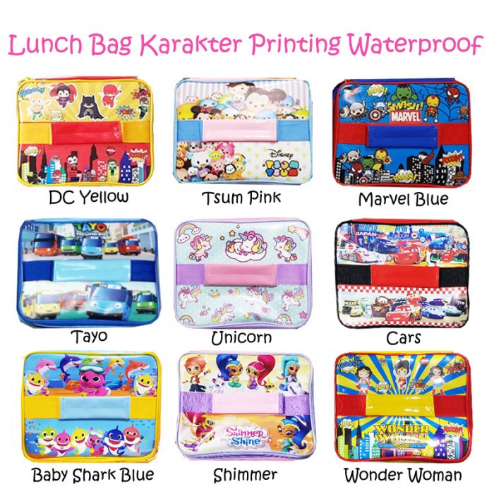 Lunch Bag Karakter/ Tas Makan / Lunch Box Bag Yooyee Bekal Karakter Printing Waterproof