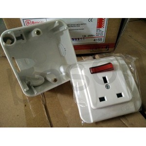 Broco Galleo BSI Socket Outlet SET OB 13A White - Stop Kontak AC