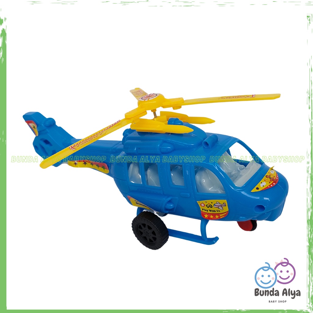 Mainan Anak Helikopter Keren Bisa Jalan Dengan Sistem Tarik Tali Mainan Helicopter Anak Bahan Plastik SNI Diecast Helicopter