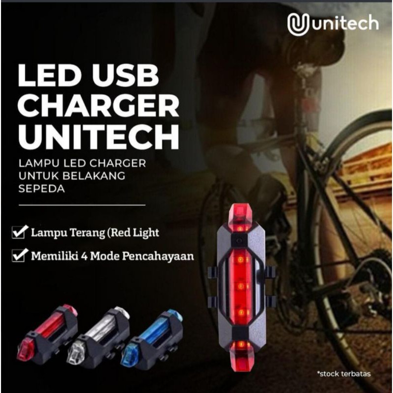 Lampu Belakang Sepeda LED Charger USB / Lampu LED Batterai Charger